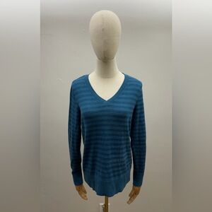 Charter Club Teal V-Neck Knit Sweater Size M